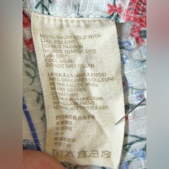 Anthropologie Let Me Be Boho Hippie Festival Linen Button Up Festive Blouse. - Picture 6 of 6